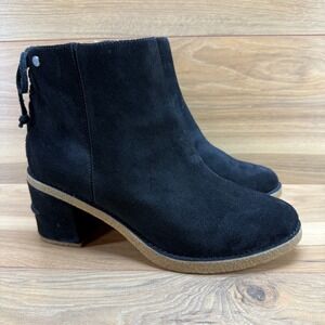 UGG Corinne Womens Boots 9.5 Black Suede Zip Suede Heeled Booties